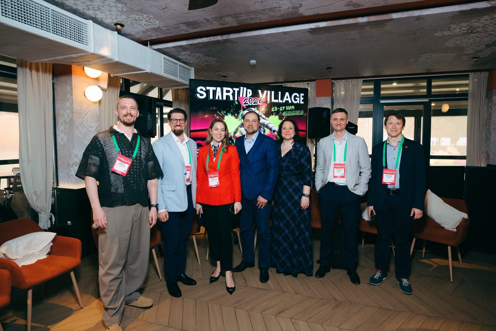 Денис Медведев с командой и партнёрами на Startup Village 2026